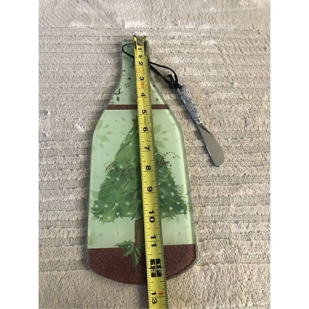 Vintage Terri Conrad Comfort & Joy  Glass Cheese Board